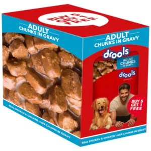 Drools Adult Wet Dog Food | Real Chicken & Chicken Liver Chunks in Gravy